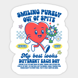 Chronic Illness Spoonie EDS POTS Smiling Purely Out Of Spite Sticker